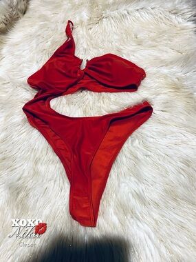 Rust Orange One Piece Bathing suit - Size L